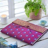 Paper High Extra Large Sari Fabric Photo Album in Purple