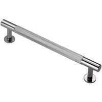 Loops Knurled Bar Door Pull Handle 190 x 13mm 160mm Fixing Centres Chrome