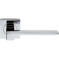 Loops PAIR Flat Squared Bar Handle on Square Rose Concealed Fix Polished Chrome