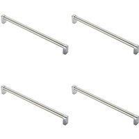 Loops 4x Round Tube Pull Handle 336 x 16mm 320mm Fixing Centres Satin Nickel & Chrome in Metallics