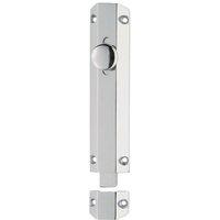 Loops Surface Mounted Flat Sliding Door Bolt Lock 102 x 36mm Polished Chrome