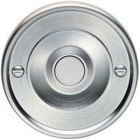 Loops Decorative Door Bell Cover Satin Chrome 65 x 7mm Round Sleek Button Plate