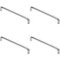 Loops 4x Round D Bar Cabinet Pull Handle 170 x 10mm 160mm Fixing Centres Chrome
