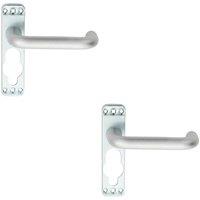 Loops 2x PAIR Safety Lever on Inner Backplate 152mm Door Handle Satin Aluminium