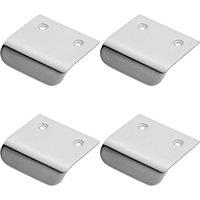 Loops 4x Semi Concealed Cabinet Pull Handle 48 x 50mm 14mm Lip Polished Chrome