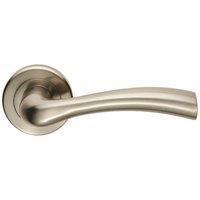 Loops PAIR Curved Flowing Flared Handle Concealed Fix Round Rose Satin Nickel in Metallics