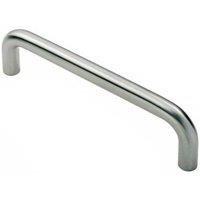 Loops Round D Bar Pull Handle 619 x 19mm 600mm Fixing Centres Satin Steel in Metallics