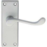 Loops PAIR Victorian Scroll Lever on Short Latch Backplate 118 x 43mm Satin Chrome