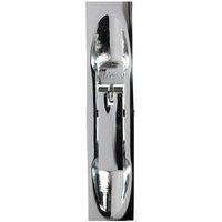 Loops Lever Action Flush Door Bolt with Flat Keep Plate 254 x 20mm Polished Chrome