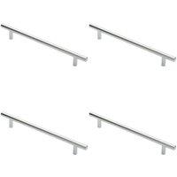 Loops 4x Round T Bar Cabinet Pull Handle 252 x 12mm 192mm Fixing Centres Chrome