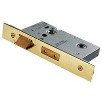 Loops Architectural Tubular Locking Bathroom Door Latch 76mm Stainless Brass in Metallics