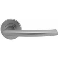 Loops PAIR Oval Shaped Curved Bar Handle Concealed Fix Round Rose Satin Chrome