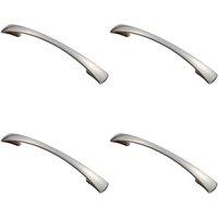 Loops 4x Tapered Pull Handle 172 x 16mm 1 28mm Fixing Centres Satin Nickel Curved Bow in Metallics
