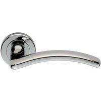 Loops PAIR Oval Shape Arched Bar Lever on Round Rose Concealed Fix Polished Chrome