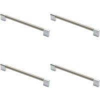 Loops 4x Keyhole Bar Pull Handle 236 x 14mm 224mm Fixing Centres Satin Nickel & Chrome in Metallics