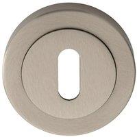 Loops 50mm Lock Profile Escutcheon Concealed Fix Satin Nickel Keyhole Cover in Metallics