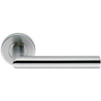 Loops PAIR Mitred Round Bar Handle Ringed Design Conceled Fix Satin Steel in Metallics