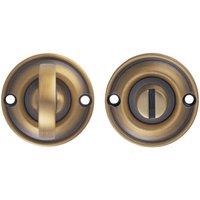 Loops Small Bathroom Thumbturn Lock & Release Handle 67mm Spindle Antique Bronze