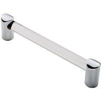 Loops Round Tube Pull Handle 180 x 16mm 160mm Fixing Centres Clear & Chrome