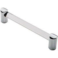 Loops Round Tube Pull Handle 148 x 16mm 128mm Fixing Centres Clear & Chrome