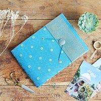 Paper High Medium Sari Fabric Photo Album in Blue