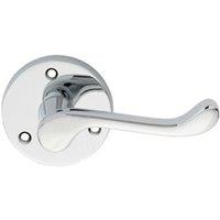 Loops PAIR Victorian Scroll Lever on 58mm Round Rose Polished Chrome Door Handle