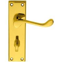 Loops PAIR Victorian Scroll Handle on Bathroom Backplate 150 x 43mm Polished Brass in Metallics