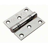 Loops PAIR 76 x 67 x 2.5mm Ball Bearing Hinge Bright Stainless Steel Interior Door in Metallics