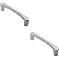 Loops 2x Curved D Shape Pull Handle 181 x 20mm 160mm Fixing Centres Polished Chrome