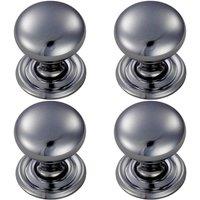 Loops 4x Round Victorian Cupboard Door Knob 38mm Dia Polished Chrome Cabinet Handle