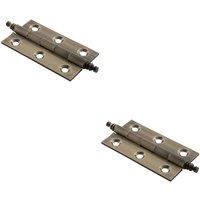 Loops 2x PAIR 64 x 35 x 2mm Finial Cabinet Hinge Antique Brass Decorative Cupboard in Metallics