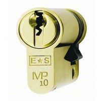 Loops 42mm Euro Single Cylinder Lock Keyed Alike 10 Pin Polished Brass Door Lock in Metallics