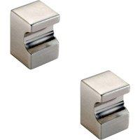 Loops 2x Square Cupboard Door Knob 18 x 18mm 25mm Projection Satin Nickel in Metallics