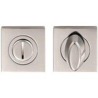 Loops Bathroom Thumbturn Lock & Release Handle Square Rose Polished Chrome