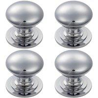 Loops 4x Victorian Round Cupboard Door Knob 32mm Dia Polished Chrome Cabinet Handle