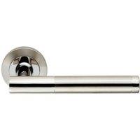 Loops PAIR Round Bar Handle on Round Rose Concealed Fix Polished & Satin Steel in Metallics