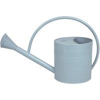 simpa 8 Litre Grey Steel Watering Can with Handle & Rose in Light Grey