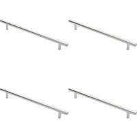 Loops 4x Round T Bar Cabinet Pull Handle 284 x 12mm 224mm Fixing Centres Chrome