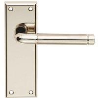 Loops PAIR Round Bar Handle on Latch Backplate 150 x 50mm Polished & Satin Nickel in Metallics