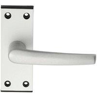 Loops PAIR Straight Lever on Latch Backplate Door Handle 102 x 38mm Satin Aluminium