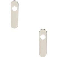 Loops 2x PAIR Radius Lock Latch Plate Cover 170 x 45 x 8mm Satin Stainless Steel in Metallics