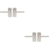 Loops 2x PAIR Straight Tapered Handle on Latch Backplate 102 x 41mm Satin Aluminium