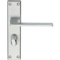 Loops Flat Straight Lever on Bathroom Backplate Handle 180 x 40mm Satin Chrome