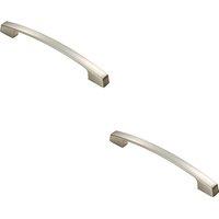 Loops 2x Curved Bridge Pull Handle 207 x 14mm 160mm Fixing Centres Polished Chrome