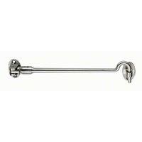 Loops Silent Pattern Cabin Hook & Eye Satin Stainless Steel 200mm Arm Cabinet Hatch in Metallics