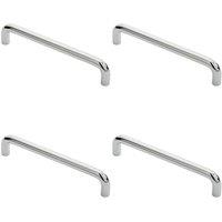 Loops 4x Round D Bar Cabinet Pull Handle 138 x 10mm 128mm Fixing Centres Chrome
