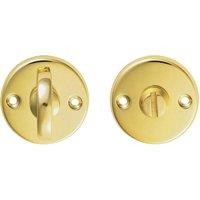 Loops Slim Bathroom Thumbturn Lock & Release Handle 45mm Dia Polished Brass in Metallics