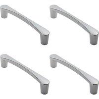 Loops 4x Curved D Shape Pull Handle 146 x 18.5mm 128mm Fixing Centres Polished Chrome