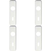 Loops 4x PAIR Door Handle Lock Backplate for Safety Levers 154 x 40mm Satin Aluminium