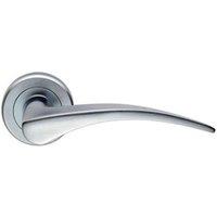 Loops PAIR Arched Tapered Handle on Round Rose Concealed Fix Satin Chrome